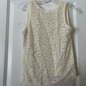 Elegant Cream Lace Women's Top